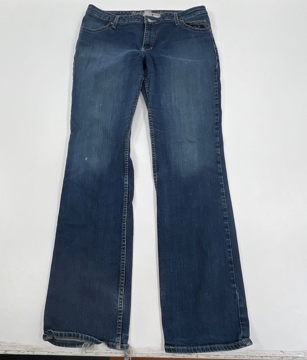 Women's Harley Davidson Blue Dark Wash Denim Jeans Lot of 3 - Size 16 Xtra Tall