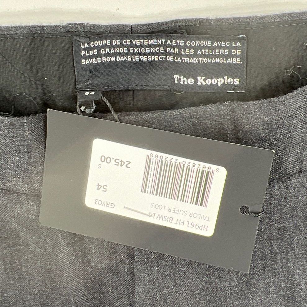 NWT Women's The Kooples France Dark Grey Plain Pants Slacks - Size 54