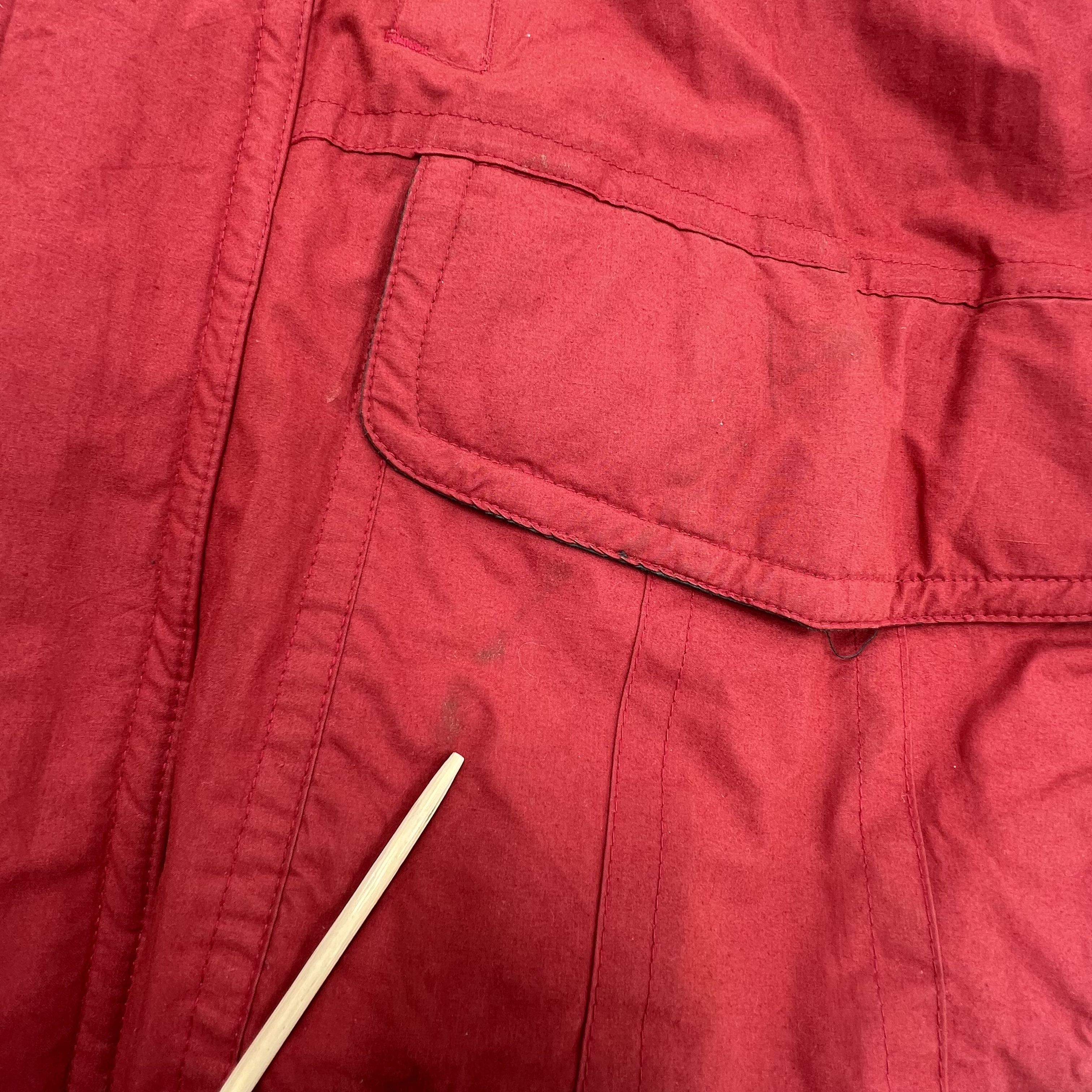 Vintage 90s Forest Club Red Down Feather Puffer Bomber Jacket Coat Men's L