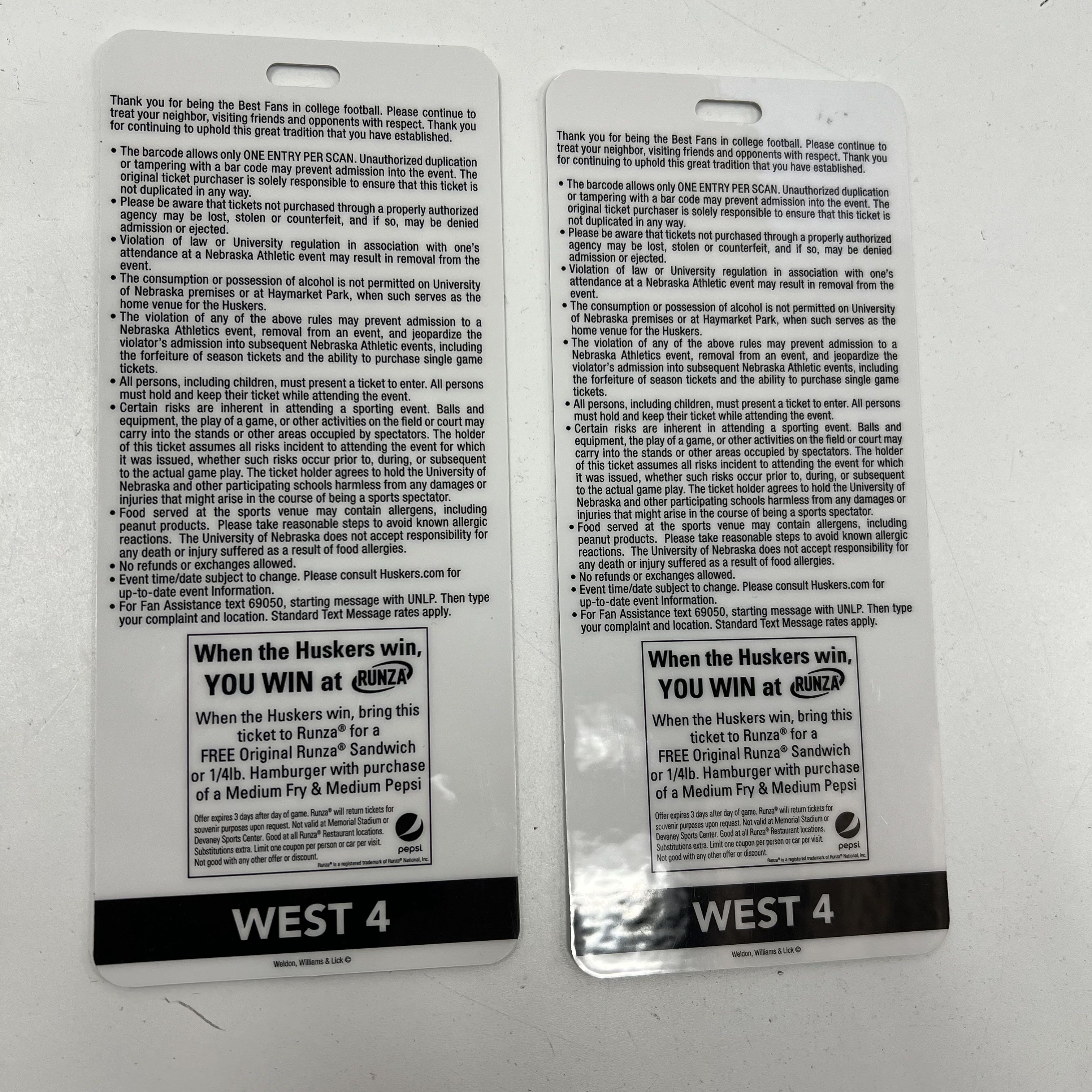 2018 Nebraska Huskers Football Suite Pass Lot Illinois vs Colorado NCAA Tickets