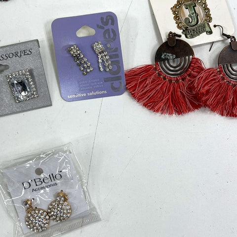 Ann Taylor Express Claire's Steampunk Tassel Wearable Earring Jewelry Lot of 17