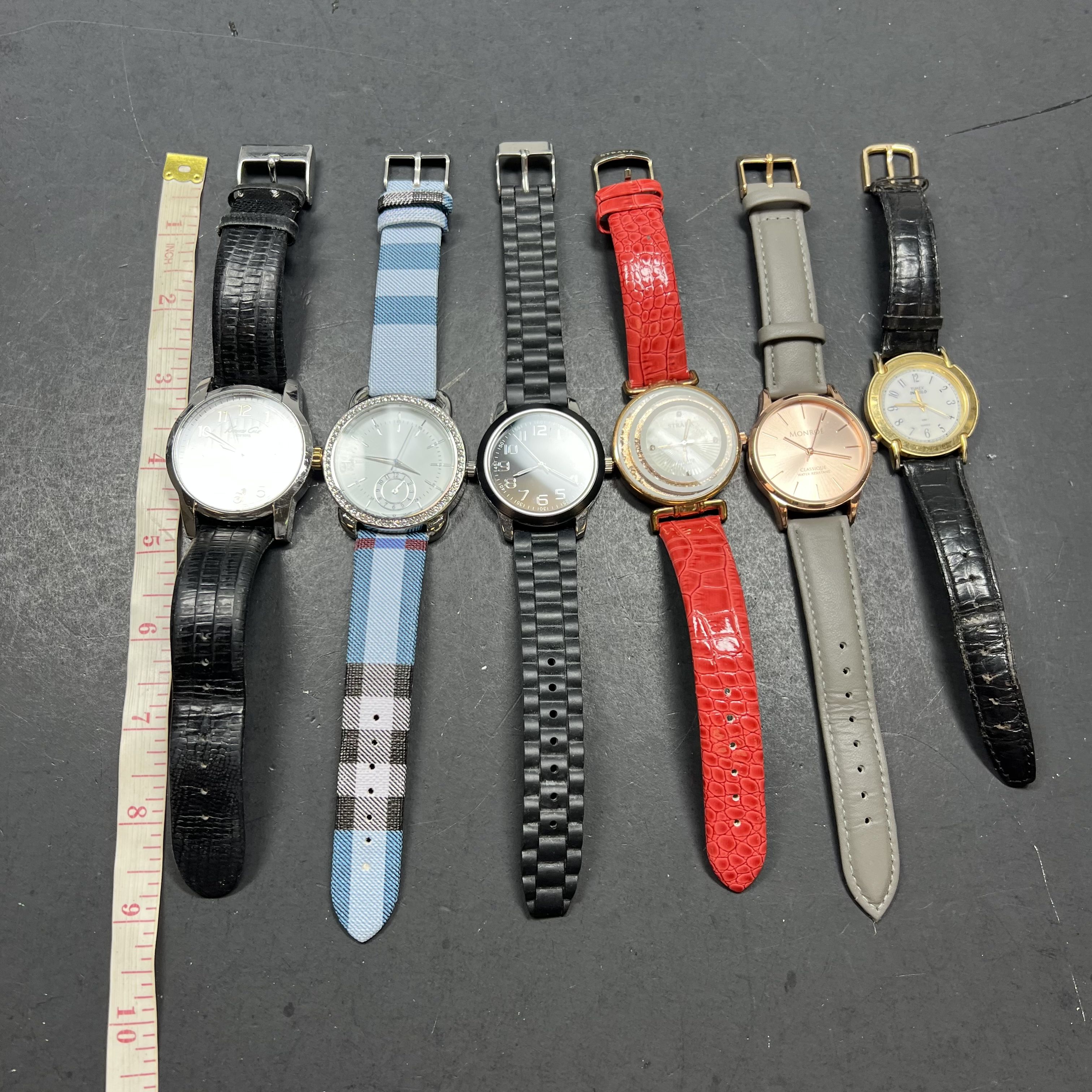 Lot of 6 Women's Watches Analog Mixed Brands Working