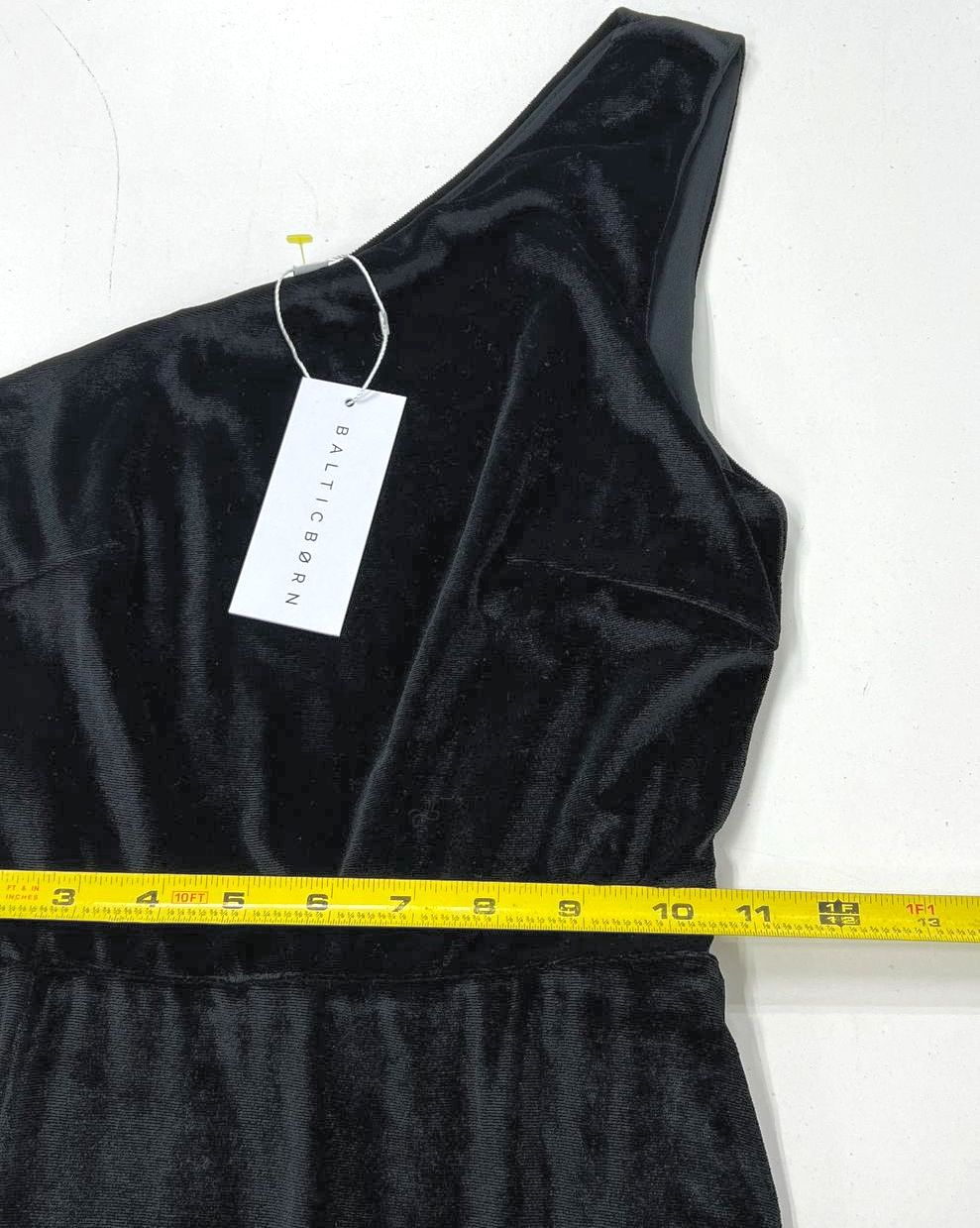 Baltic Børn Black Tatiana Velvet One Shoulder Maxi Dress Women's XS NWT
