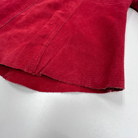 Vintage 90s Nygard Red Genuine Suede Leather Button Front Jacket Sz M