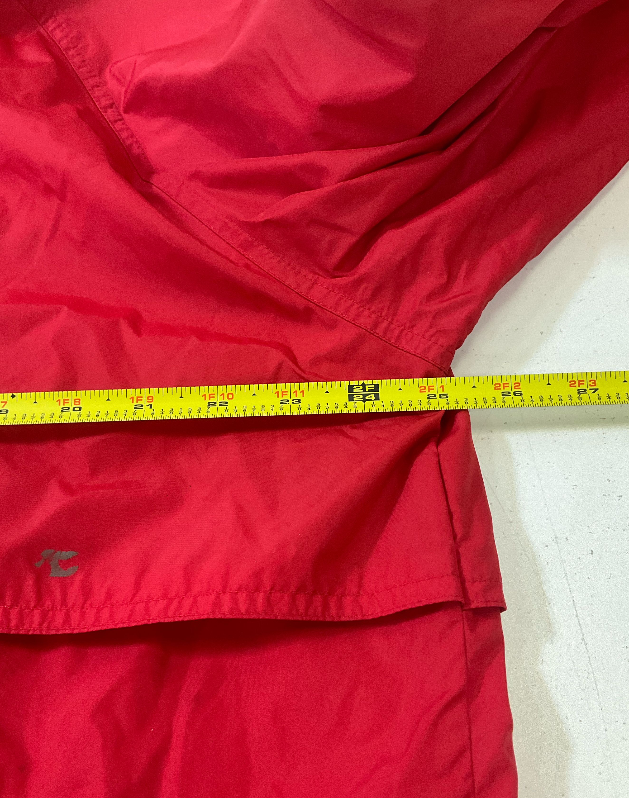 Woolrich Men's Red Teton Windbreaker Jacket Stow-able Hood Size Large Vintage