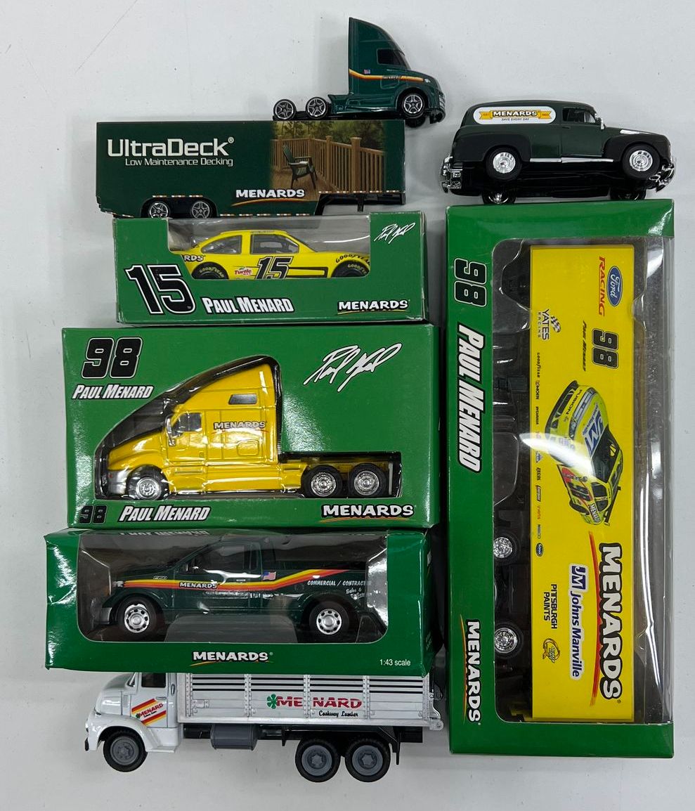 Collectible Menards Playing Cards Keychains Cars & Trucks Toy Lot Some NIB