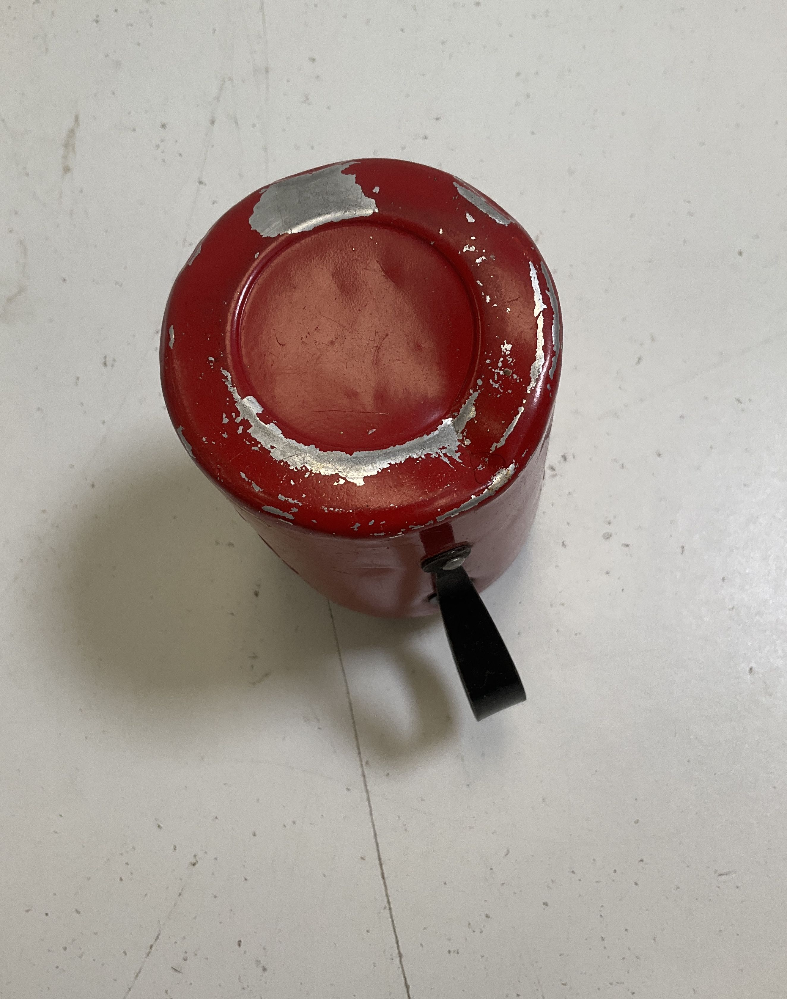 Vintage Red Metal Hickory Dickery Dock Toy Coffee Pot Child's Play Kitchen