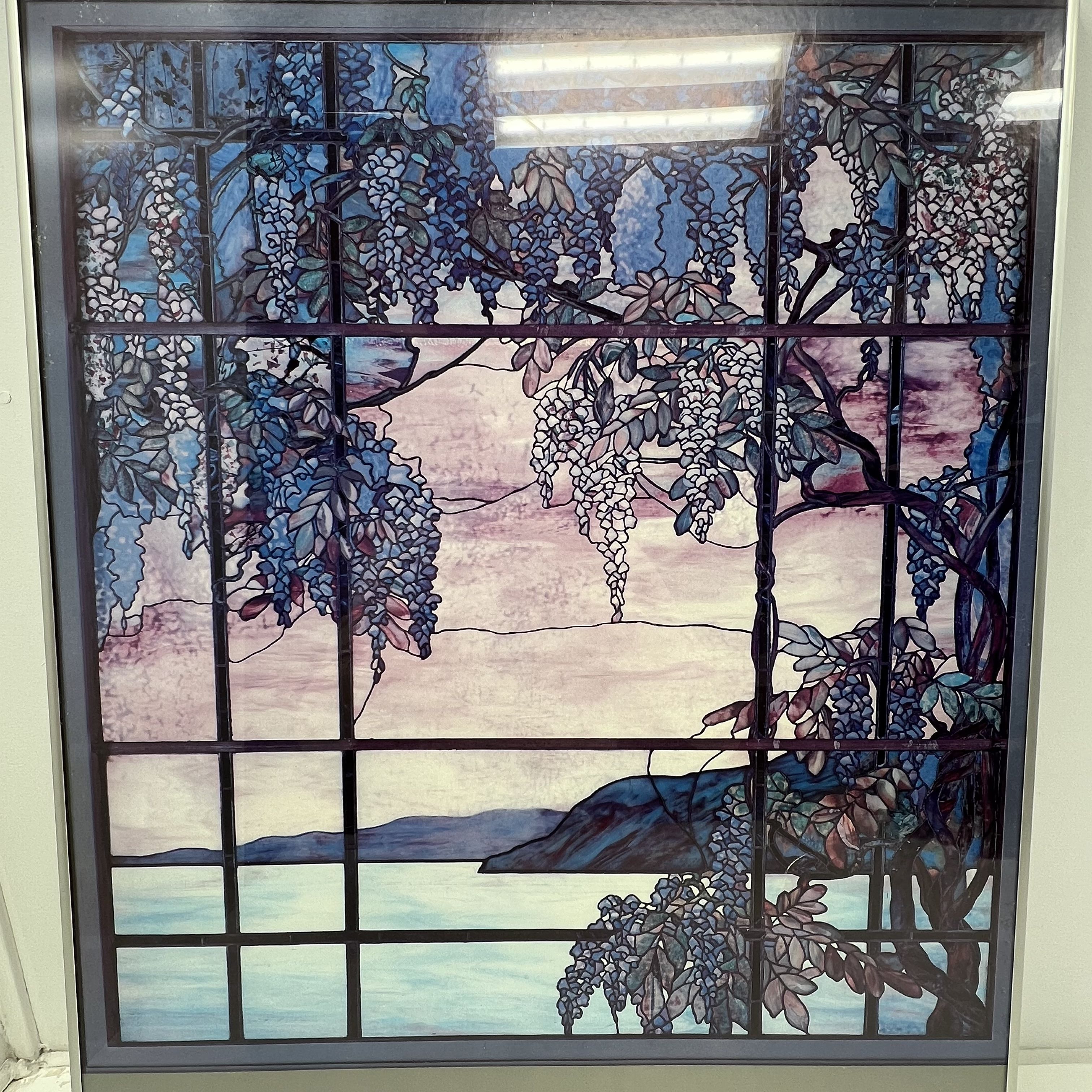 VTG Metropolitan Museum of Art Tiffany Window View of Oyster Bay Wisteria