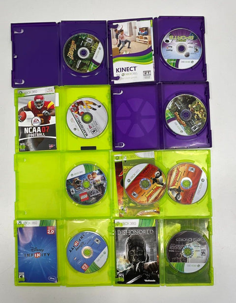 Dishonored LEGO Indiana Jones NCAA Football 8 Game Lot Microsoft Xbox 360