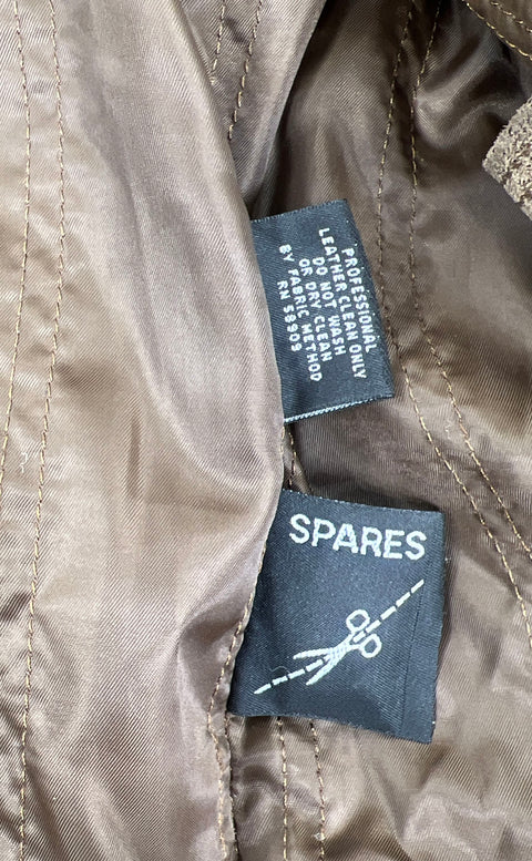 Roundtree & Yorke Brown Suede Leather Field Moto Jacket Men's Size L