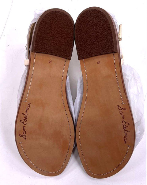 Sam Edelman Gigi Signet Ivory Leather T-Strap Thong Sandals Women's Size 10 M