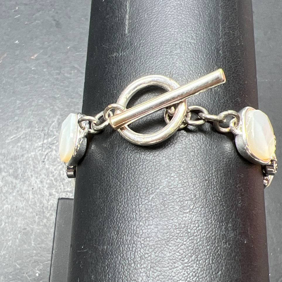 Monet Mother of Pearl Silver tone Bracelet
