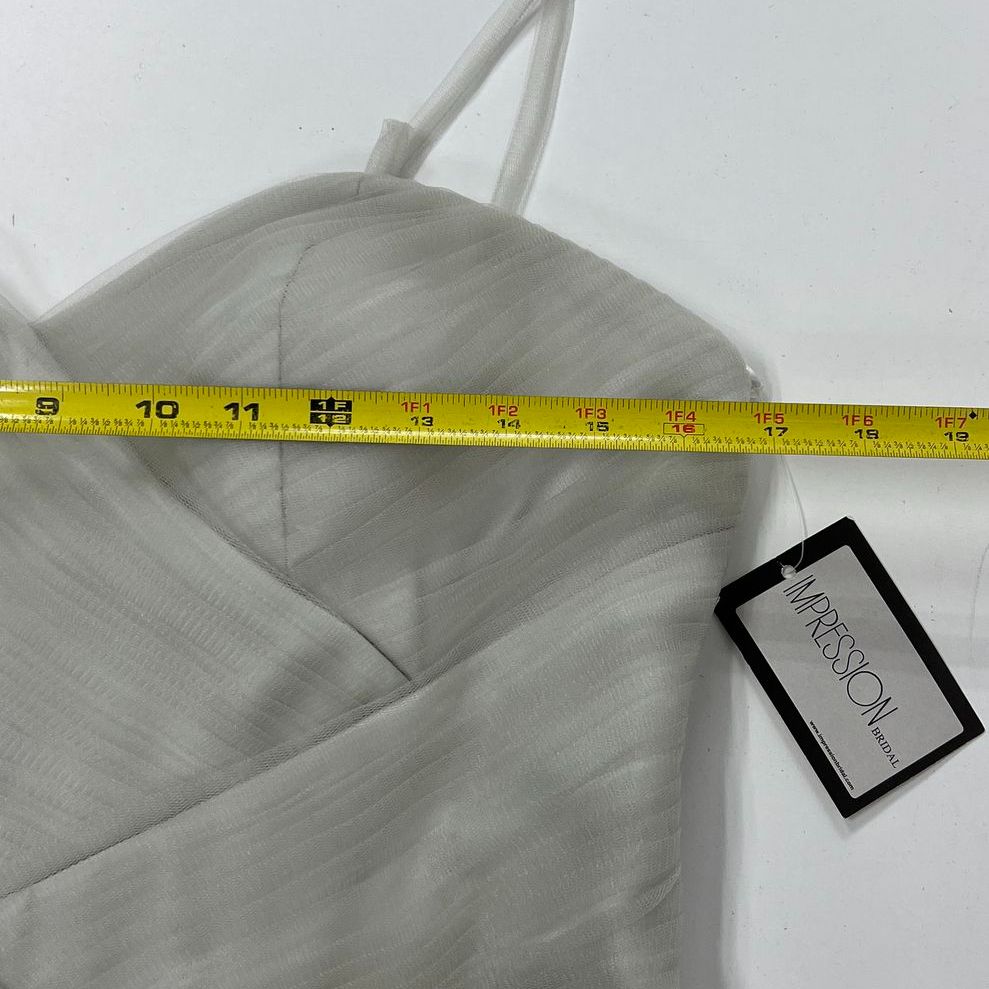 NWT VTG Women's Impressions Bridal Light Grey Polyester Formal Dress - Size 12