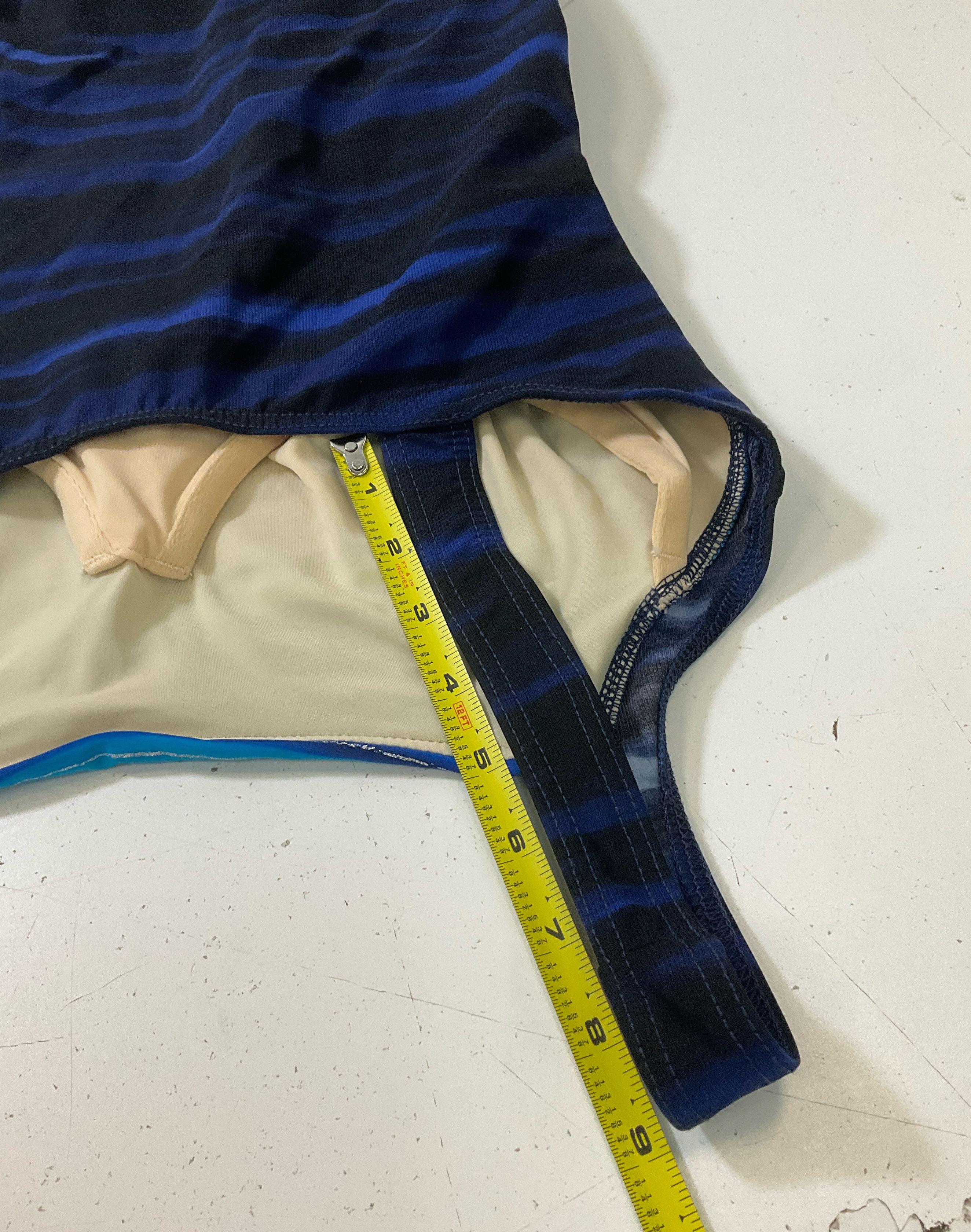 Miraclesuit Women's Blue One Piece Underwire Swimsuit High Cut Size 12 Vintage