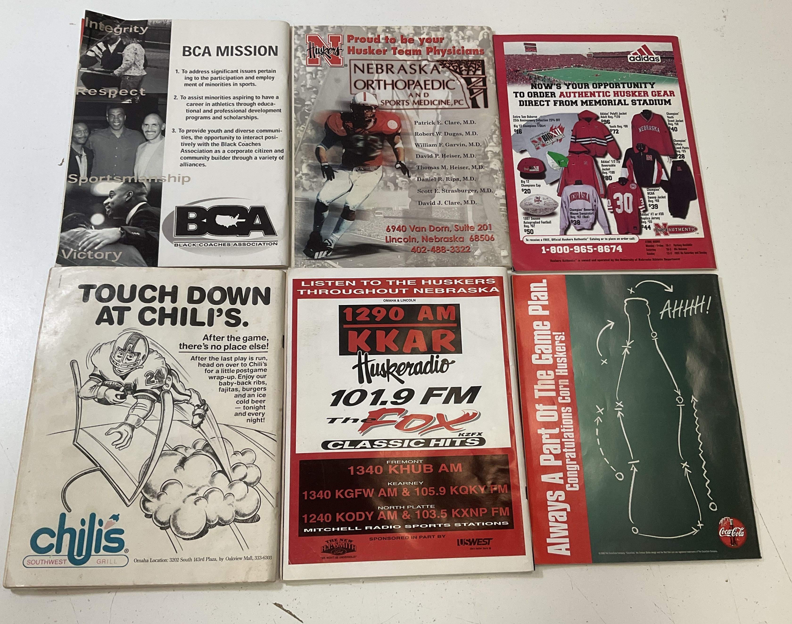 6 90s Early 2000s Nebraska Cornhuskers Game Programs & Magazines READ