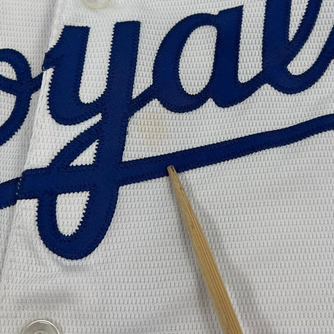 Majestic KC Royals White Blue Cool Base MLB Baseball Jersey Youth XL (18-20)