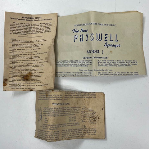 Vintage Payswell Spray-pak Model J Electric Paint Sprayer Kit in Metal Case
