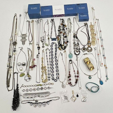 Vintage Lia Sophia & Mixed Costume Jewelry Lot Necklaces Bracelets Earrings