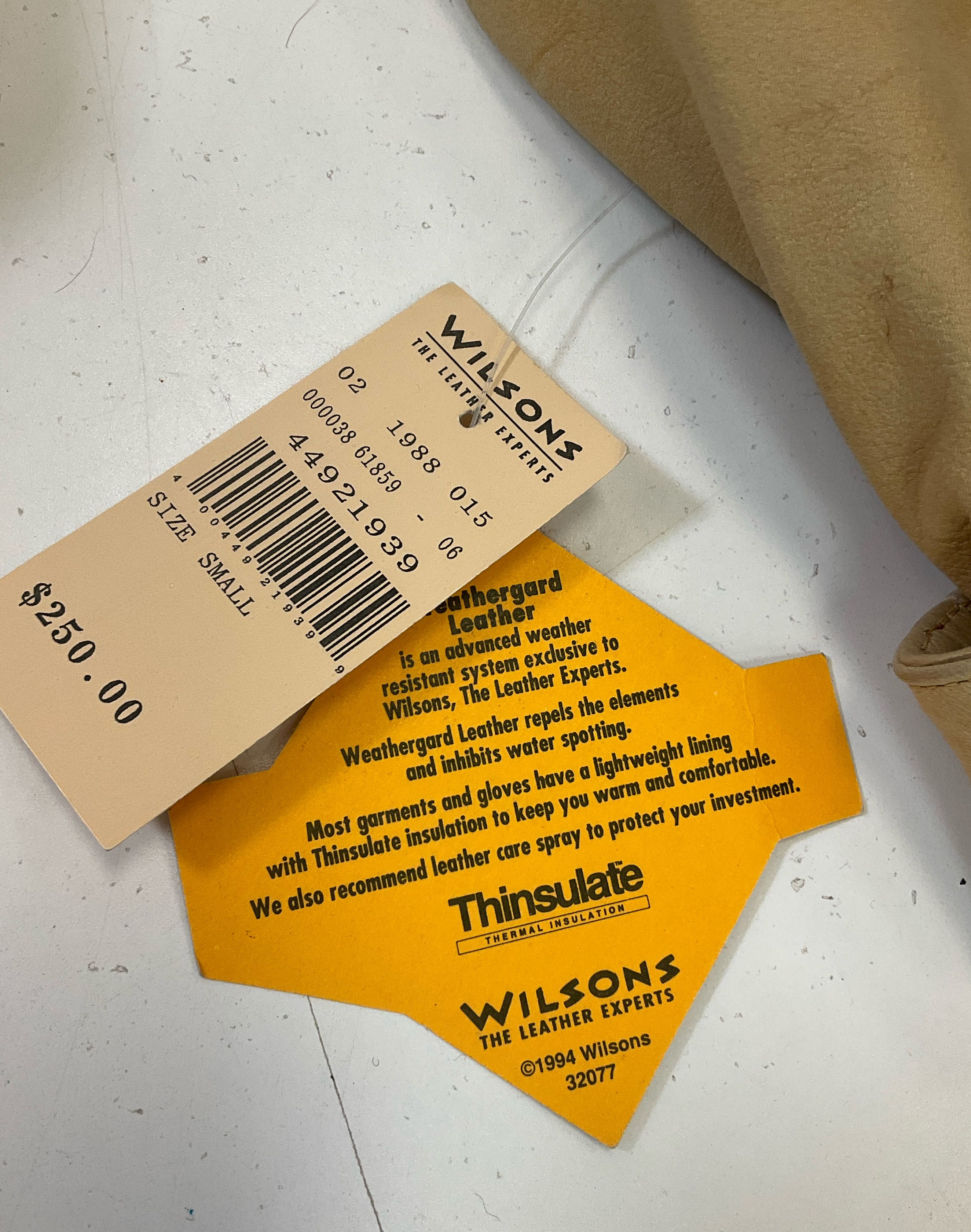 Wilson's Adventure Bound Women's Beige Leather Trench Coat Size S NWT $250 Vtg