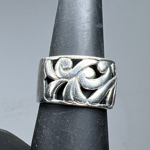 925 Sterling Silver Filigree Ring Size 7 7.9g