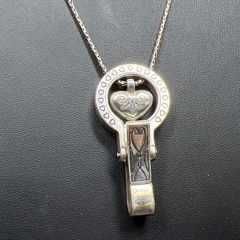 Brighton Silver Plate Lanyard Clip Necklace