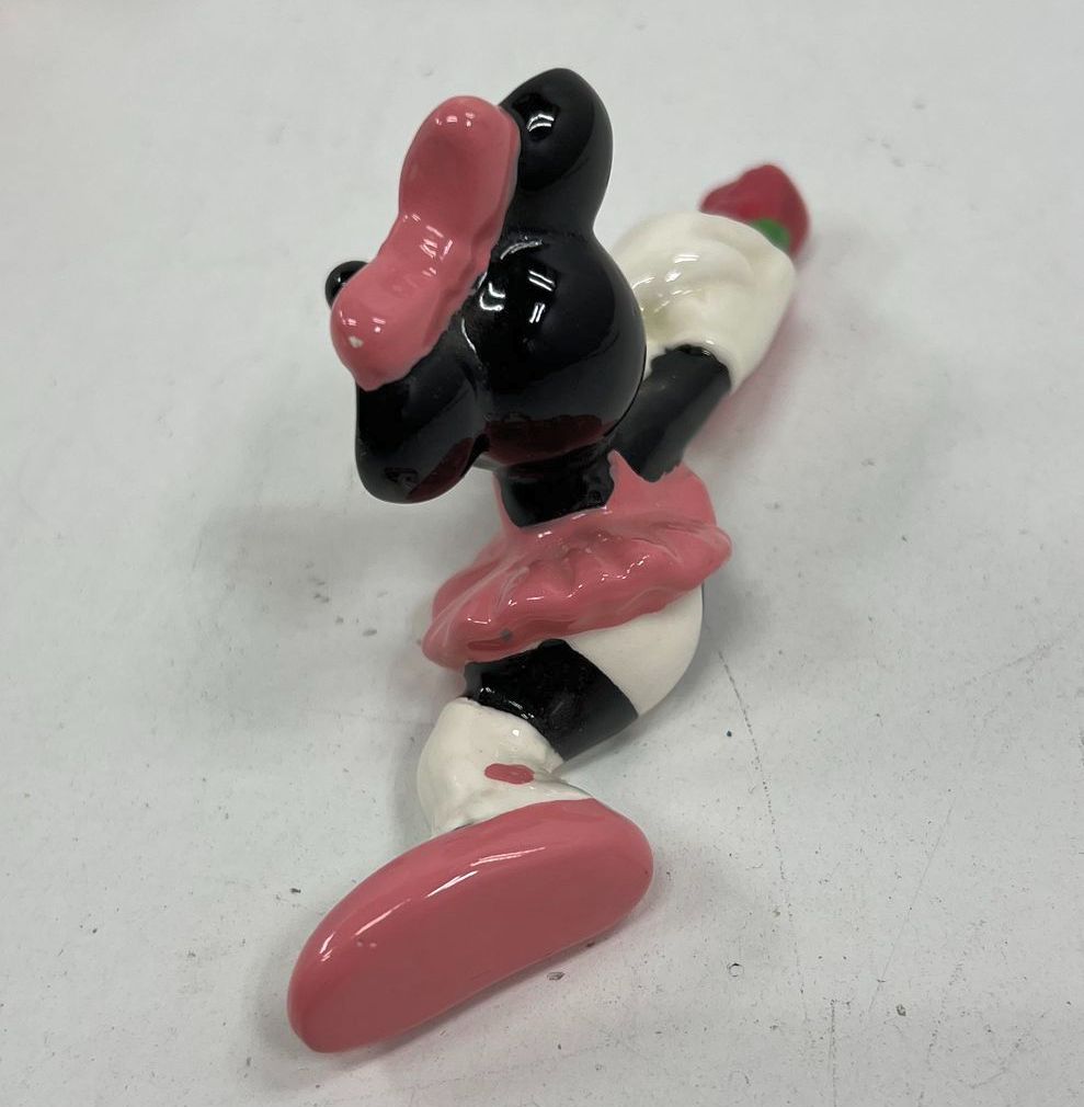Vintage Disney Minnie Mouse Ceramic Salt & Pepper Shakers Lot of 2 Pink