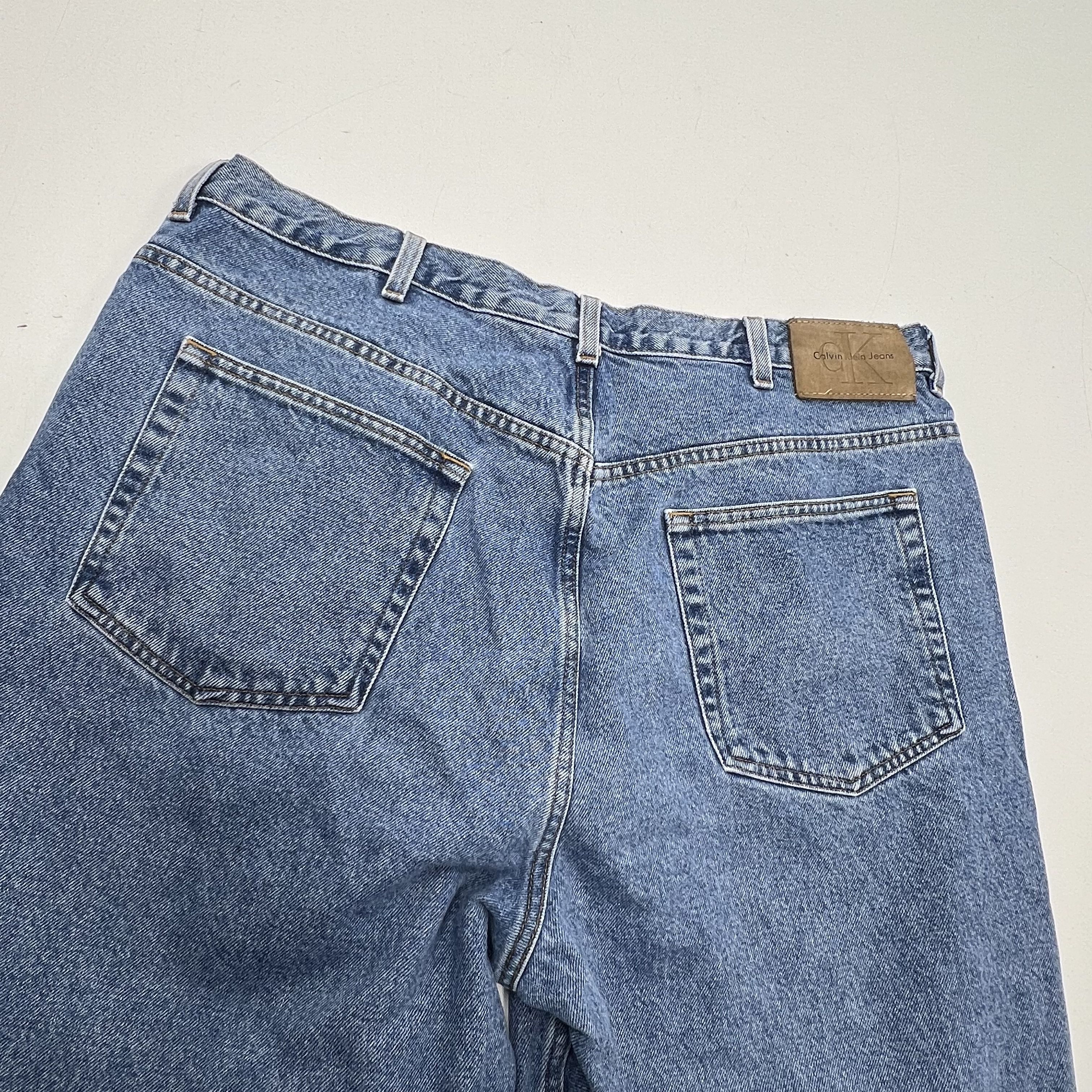 Vintage 90s Calvin Klein Jeans Blue Denim Easy Fit Straight Leg Men's Size 40x32