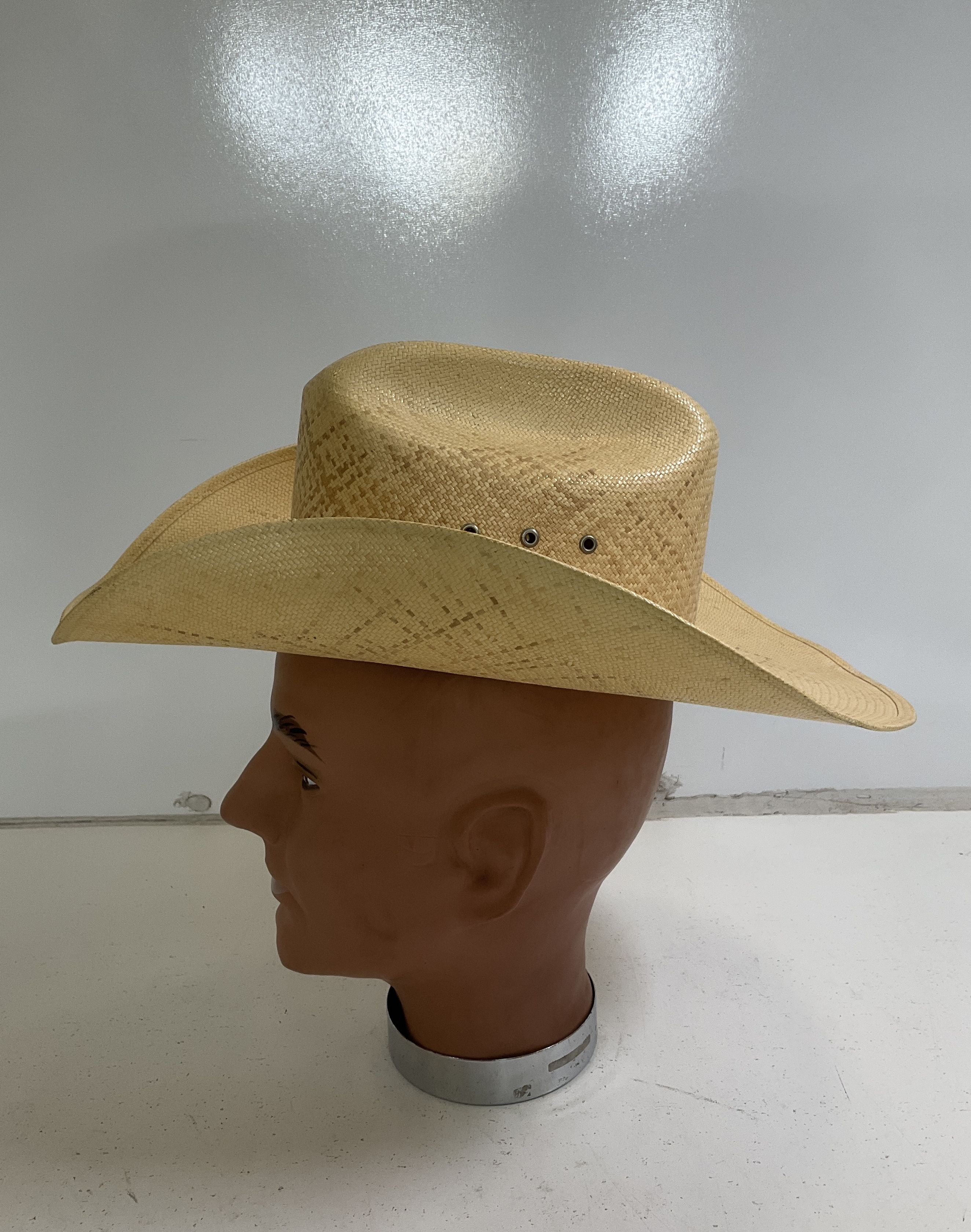 Vintage Wrangler 10X Shantung Panama Cowboy Hat Western Made in Texas Size 6 7/8