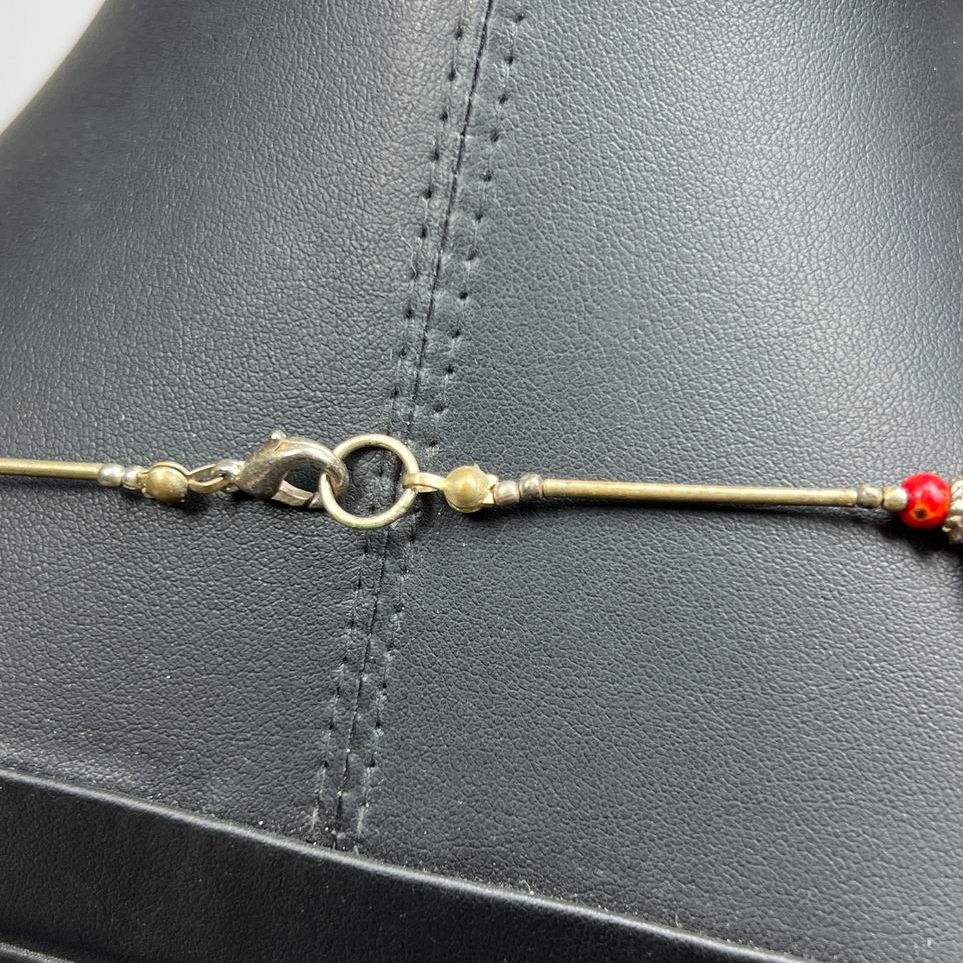 Oval Red Coral Beaded Necklace