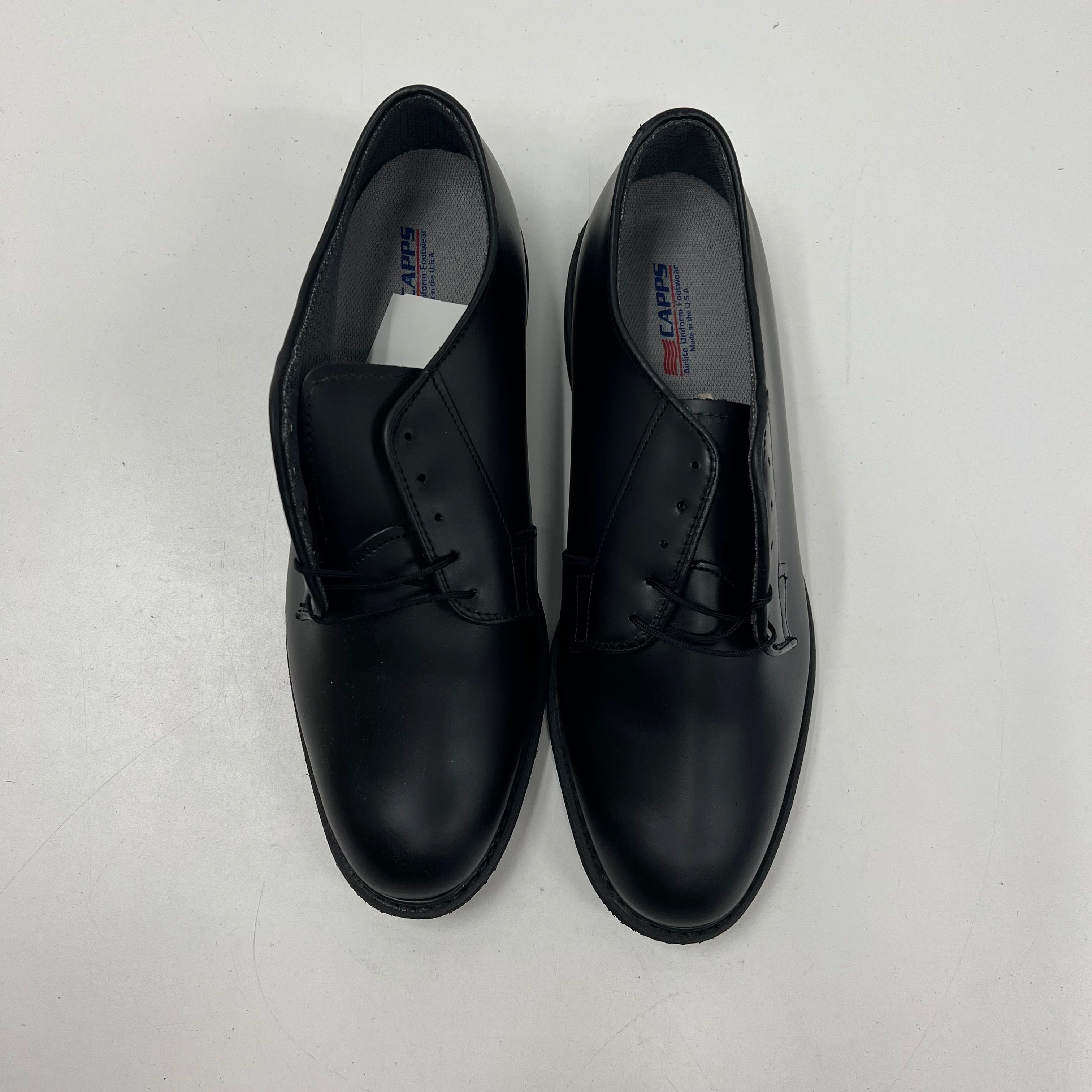 Capps Commander 90258 Airlite Uniform Oxford Shoes Mens 12 D Black NIB Made USA