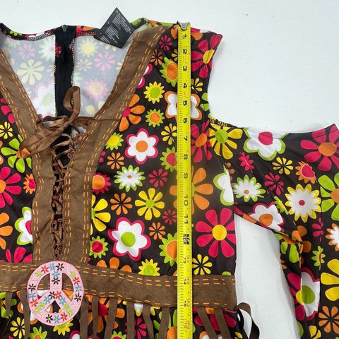 Leg Avenue Flower Power Hippy 60s 70s Costume Dress Bell Sleeve Plus Sz 3X/4X