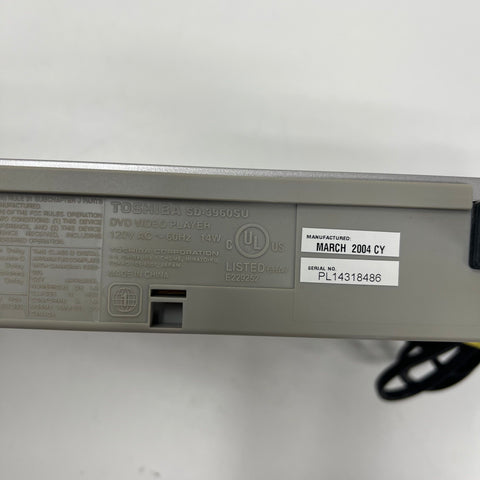 Vintage Y2K Toshiba SD-3960SU DVD Player Progressive Scan Component Digital Out