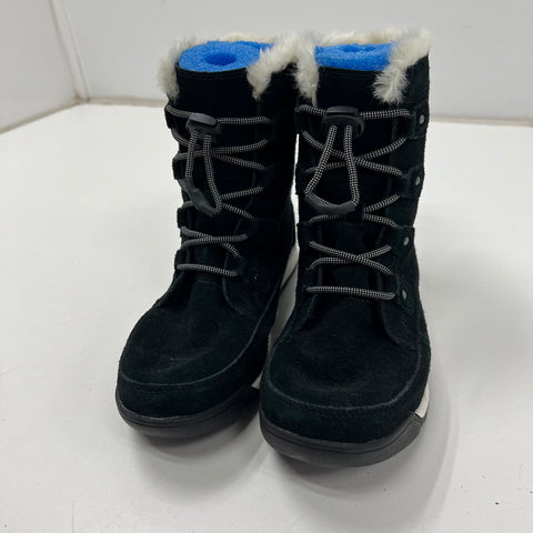 Sorel Youth Whitney II Short Lace Black Waterproof Winter Boots Size Y1.5