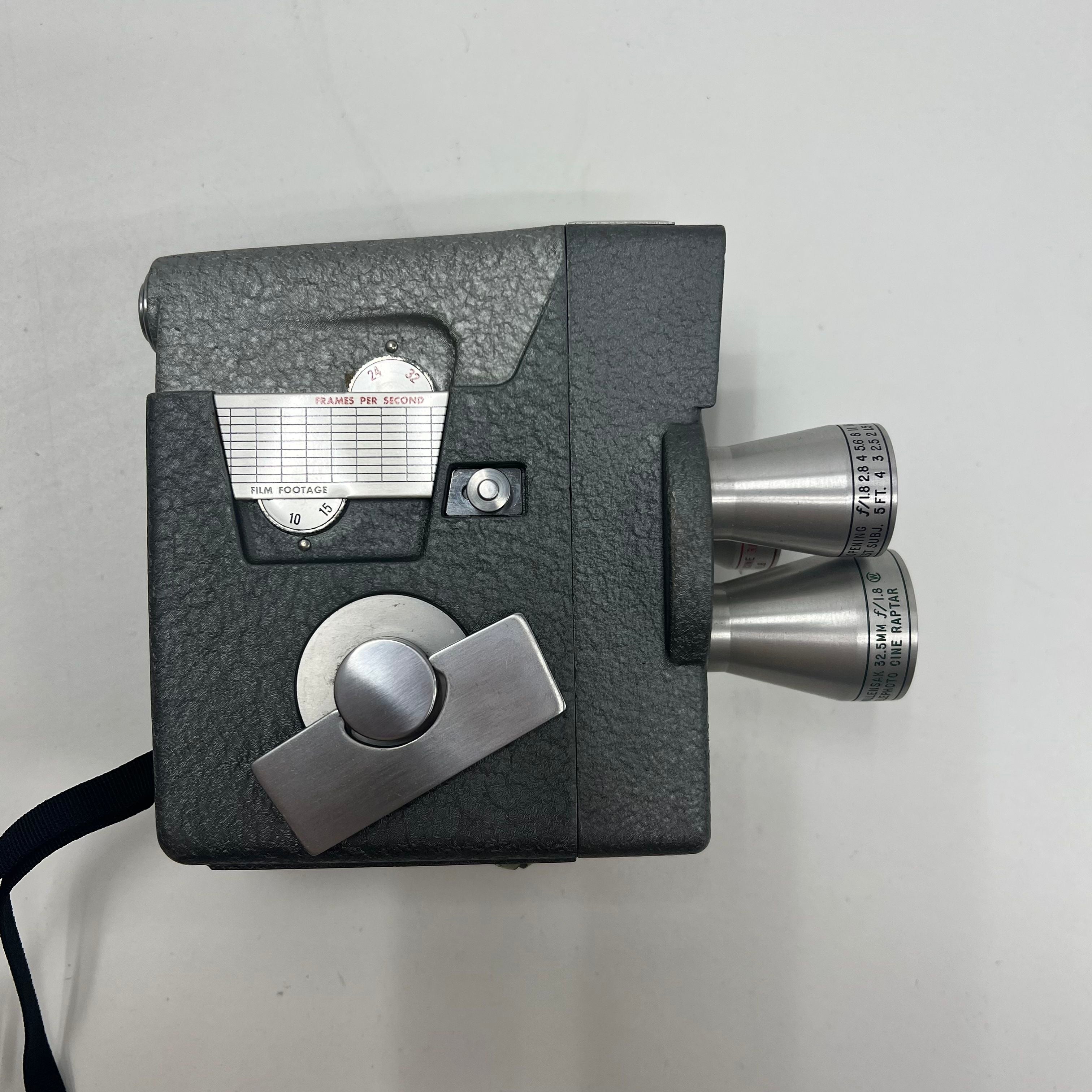 Tower 8MM Movie Camera Triple Lens Turret IOB Winds and Reel Moves Not Tested