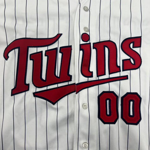 Vintage Rawlings Minnesota Twins MLB Jersey Stitched Pinstripe Schuster 00 Sz 44