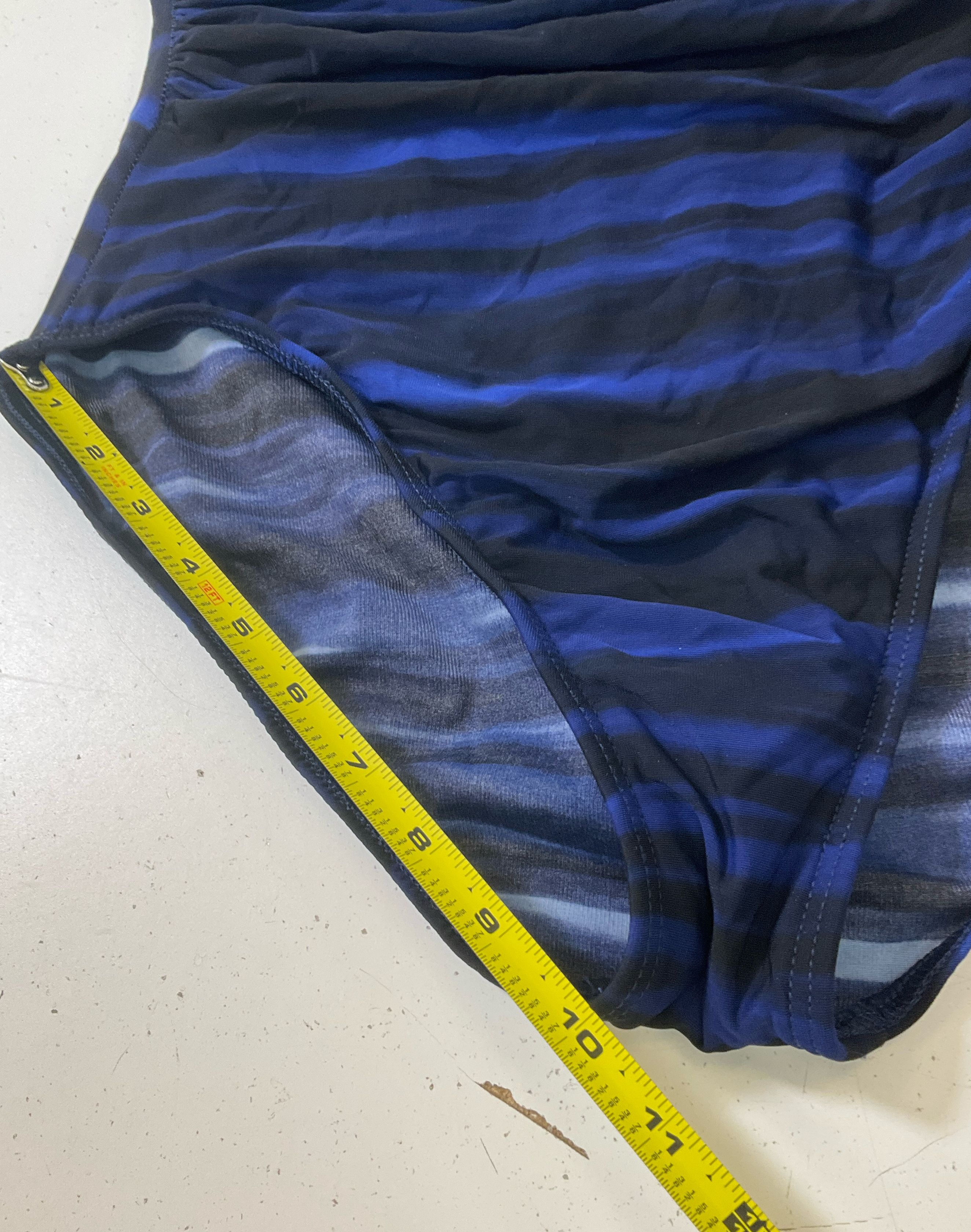 Miraclesuit Women's Blue One Piece Underwire Swimsuit High Cut Size 12 Vintage