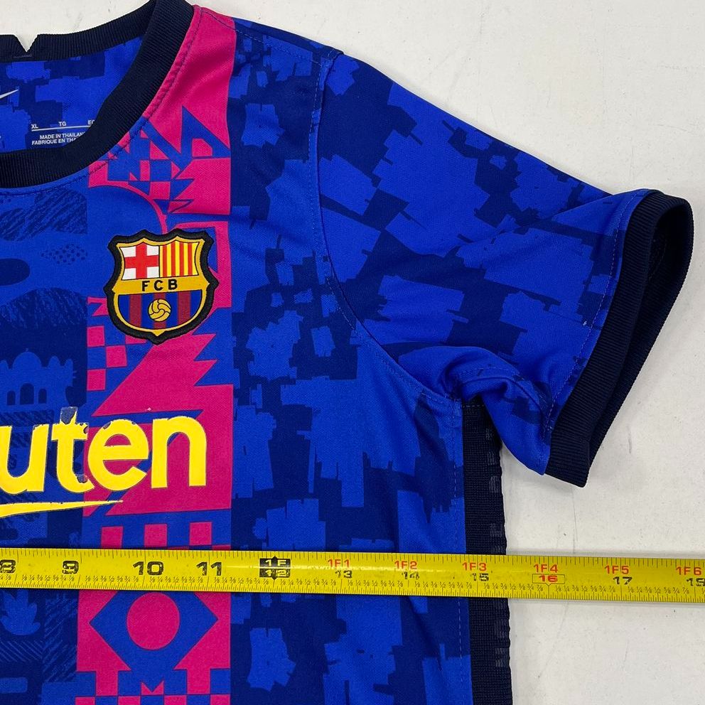Nike FC Barcelona Blue Red 2021/22 Home Soccer Jersey Youth XL