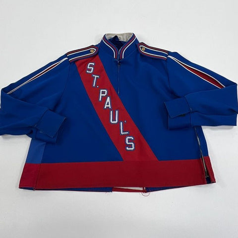 Vintage Women's Blue St. Paul's Cropped Zip Up Marching Jacket *Heavily Altered