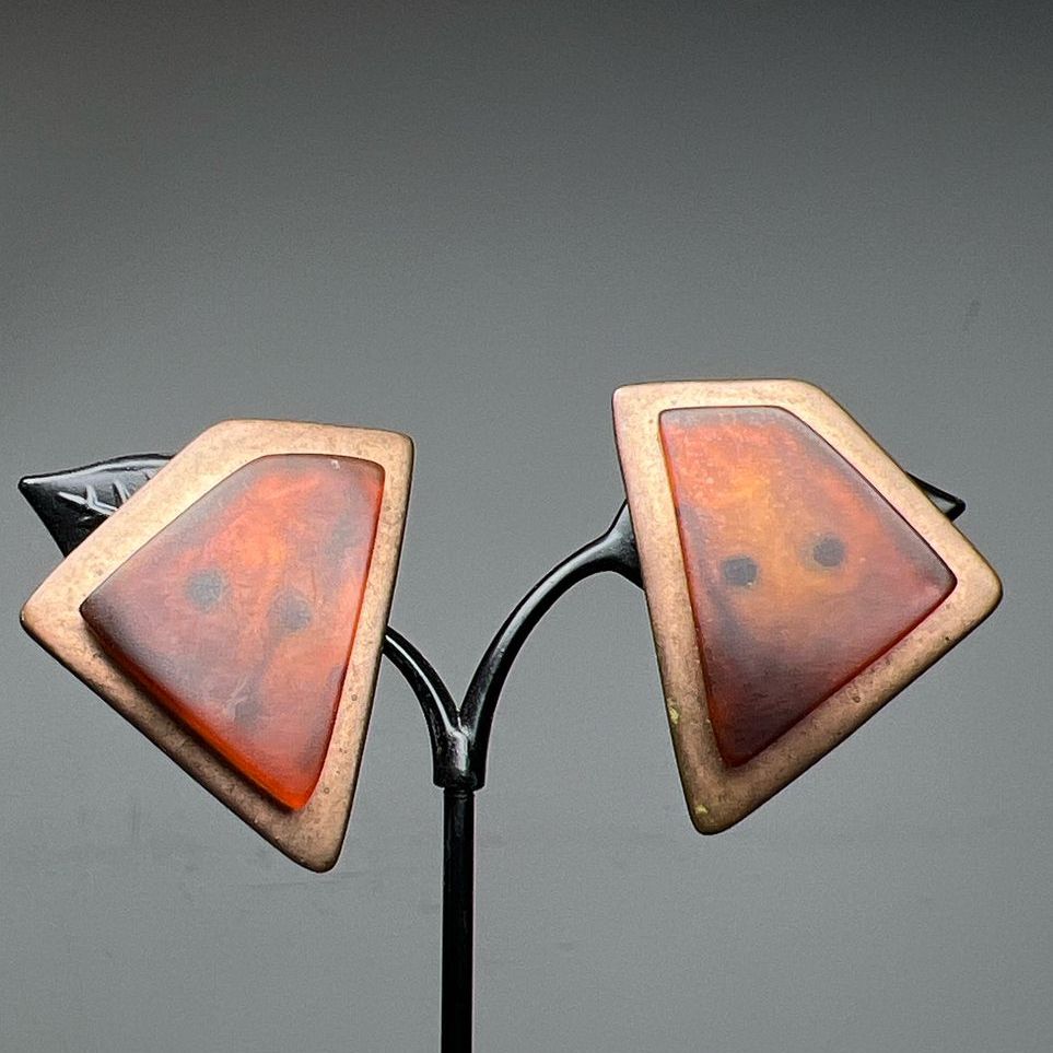 Norma Jean Copper & Brown Tones Clip On Earrings