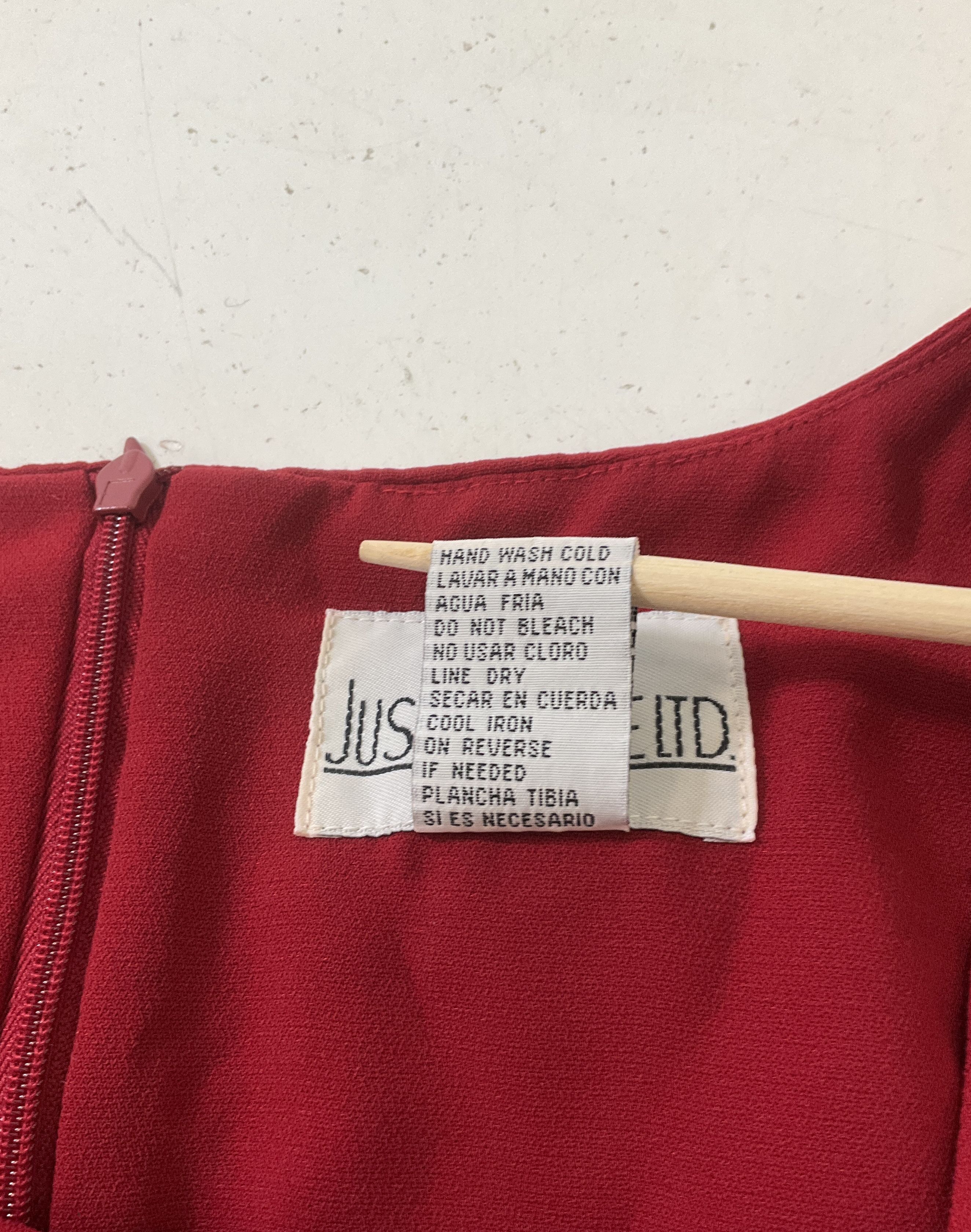 Just In Thyme Ltd Women's Red Sleeveless Sheath Dress Size 16 Vintage
