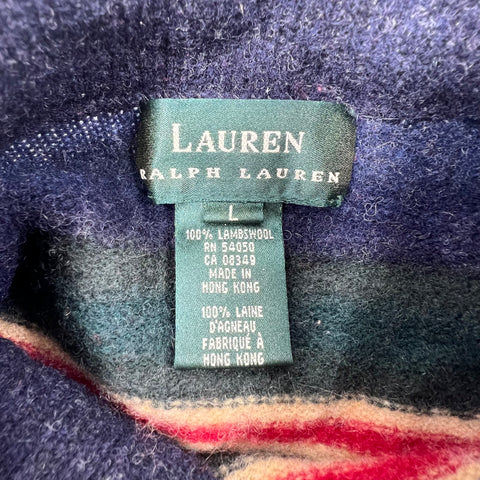Vintage 90s Lauren Ralph Lauren Multi Stripe Lambswool Sweater Women's L