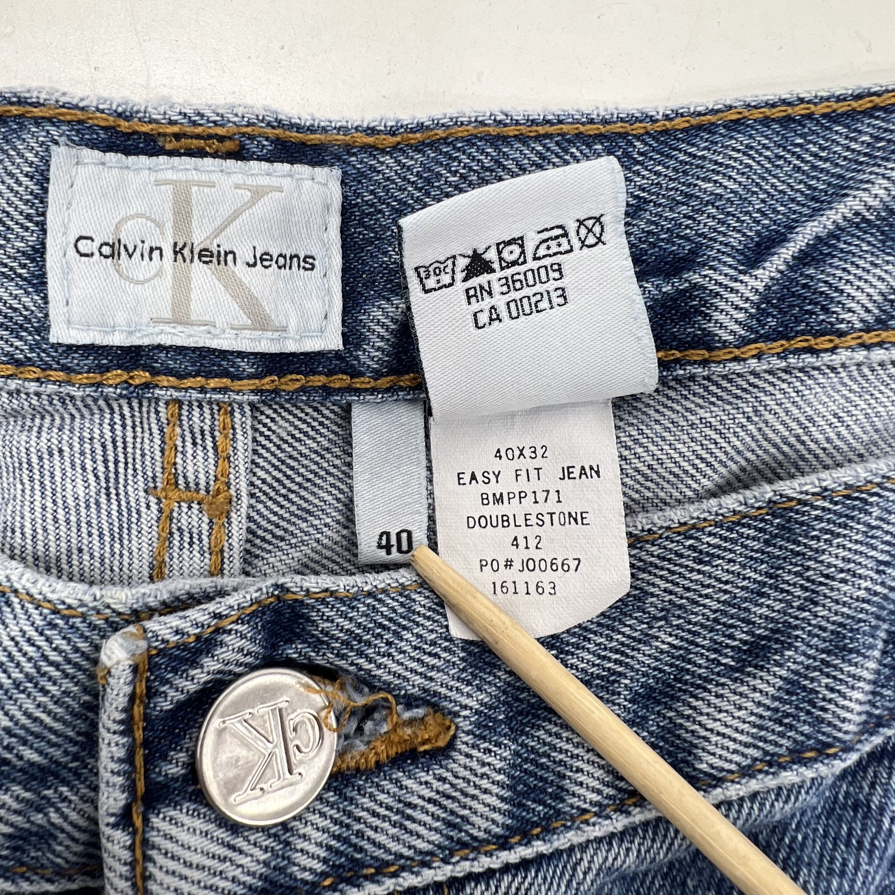 Vintage 90s Calvin Klein Jeans Blue Denim Easy Fit Straight Leg Men's Size 40x32