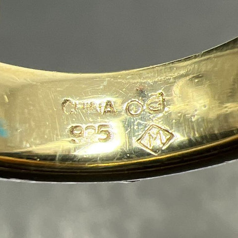 925 Sterling Silver Claddagh Gold Tone Ring Size 8 5.47g
