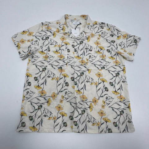 Onia Camp Over Stretch Chambray Floral Button Up Shirt NWT Sz XXL