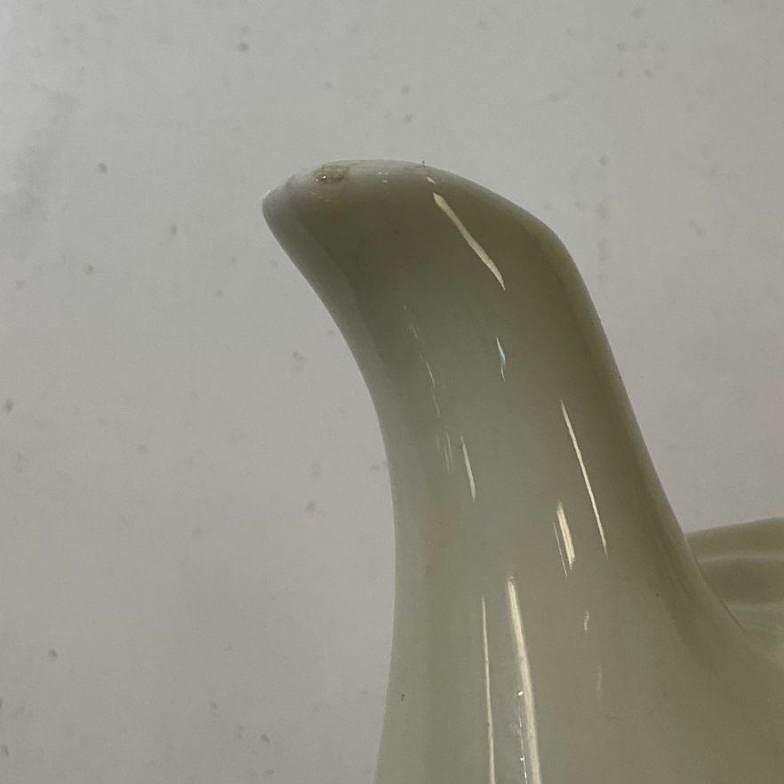 Vintage 1930s Drip O Later Art Deco Crane Birds Ceramic Coffee Pot & Lid UV Glow