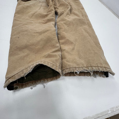 Vintage 90s Walls Zero-Zone Tan Insulated Quilted Lined Bib Overalls Men's