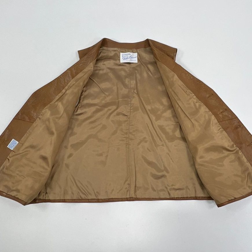 Vintage Men's Peter Caruso Brown Genuine Leather Button Up Vest - Size Medium?