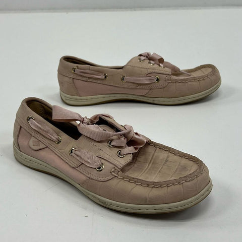 Sperry Pink Leather? Loafer Slip In Casual Lace Up Shoes Women's Size 7