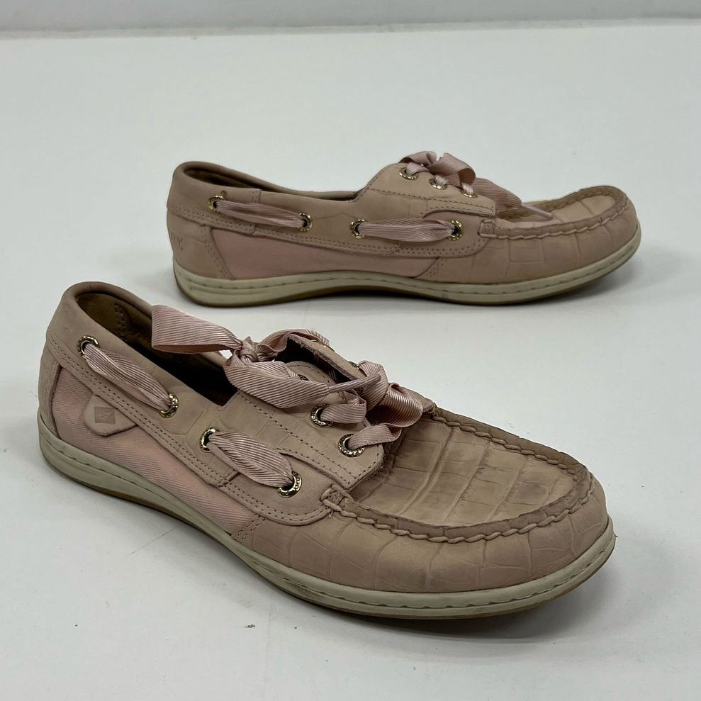 Sperry Pink Leather? Loafer Slip In Casual Lace Up Shoes Women's Size 7