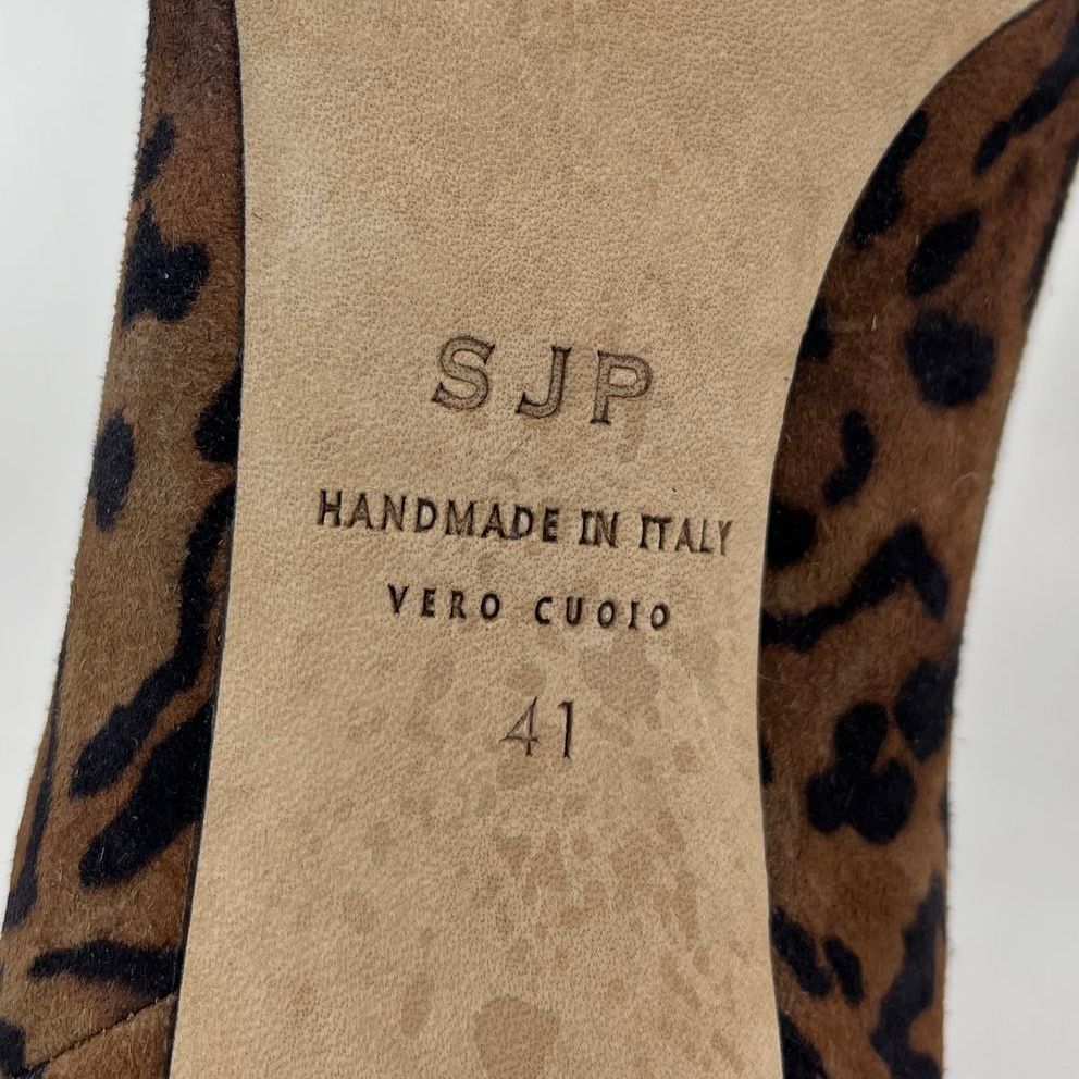 SJP by Sarah Jessica Parker Busker Leopard Suede Ankle Boots Size 41 US 11